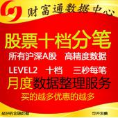 滬深level2股票分筆tick歷史十檔10檔成交明細(xì)逐筆委托高頻每月數(shù)據(jù)